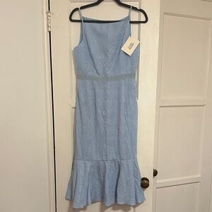 Elegant Light Blue Midi Dress